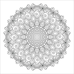 Mandala vector, relaxation hand drawn design pattern, Mandala template for page decoration cards, book, logos