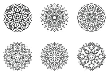 Flower mandala ornament. Oriental floral design