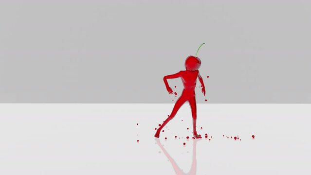 The Cherry Man Dance, Animation.Full HD 1920&times;1080. 09 Second Long.Transparent Alpha Video..
