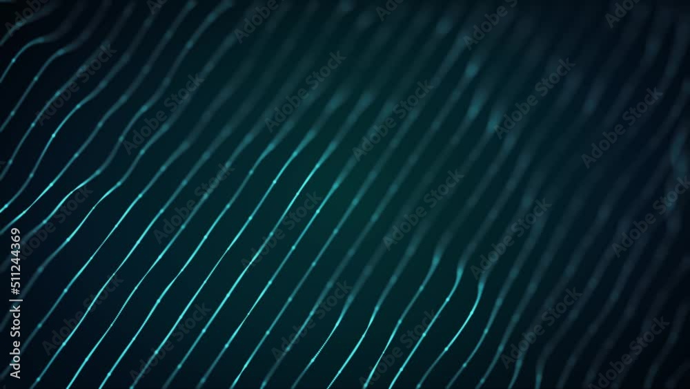 Poster abstract digital flowing lines technology background loop/ 4k animation of an abstract wallpaper bac