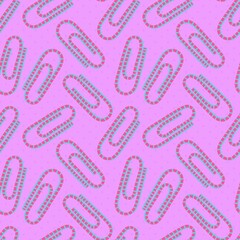 Seamless metallic clip pattern for kids and school and fabrics and packaging and hobbies