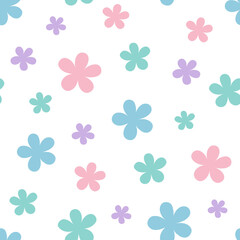 Colorful pastel pattern with flowers