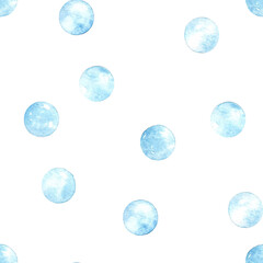 Obraz na płótnie Canvas Seamless pattern of circles, watercolor stains, soap bubbles on a light white background. wallpaper, wrapping paper.