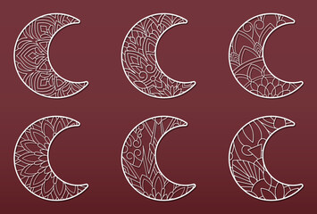 crescent moon hand drawing vector zentangle illustration design © Dorido