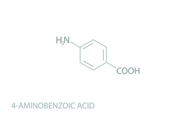 4-aminobenzoic acid molecular skeletal chemical formula.	