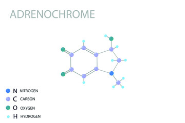 Adrenochrome molecular skeletal 3D chemical formula.	