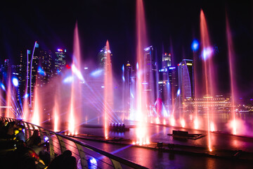 fountain at night