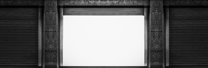Steel shutter door of warehouse, storage or storefront for metal door background and textured.