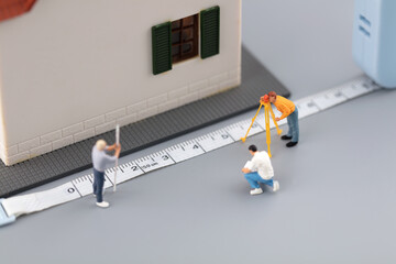 Miniature scene house measurement area