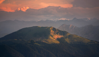 Fototapeta premium Beautiful sunrise in the mountains