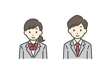 男子学生と女子学生のイラスト