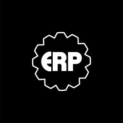 ERP Enterprise Resource Planning logo isolated on dark background