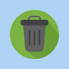 Delete icon in flat style about user interface, use for website mobile app presentation