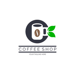 coffee shop logo template design for brand or company and other