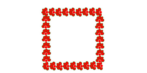 red flowers border frame