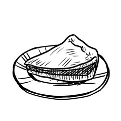 a piece of cherry pie vector illustration on white background