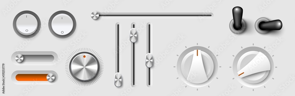 Wall mural volume adjustment dial realistic 3d vector mockup