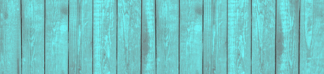  Panorama old distressed blue wood texture background.