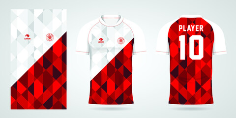 red white football jersey sport design template