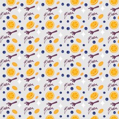 delicious patern with elements of berries and corn flakes