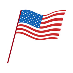 Fototapeta premium Vector USA flag. American flag blowing in the wind. USA Independence day.