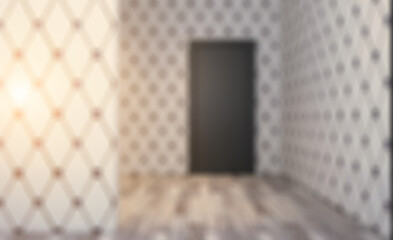 Empty  Modern bathroom. 3D rendering.. Sunset.. Abstract blur phototography.