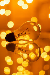 A light bulb with bokeh