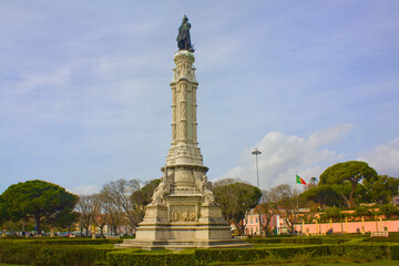 Monument to Afonso de Albuquerque in front of the Belém Palace in Lisbon	
