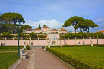 National Palace of Belém - residence for the Portuguese Republic president in Lisbon, Portugal	 - obrazy, fototapety, plakaty