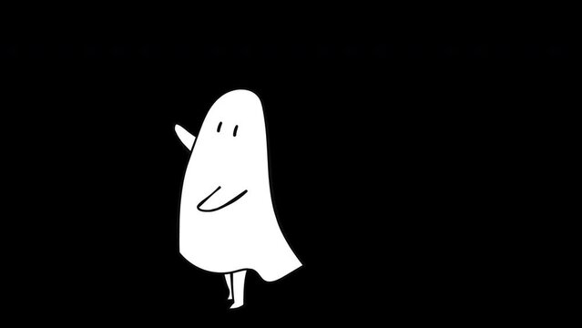 歌いながら歩くシーツお化け　アルファチャンネル付き