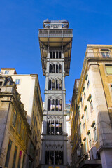 Elevador de Santa Justa - traditional historical lift in the centre of Lisbon, Portugal	
