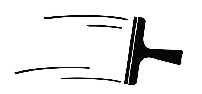 window cleaning glass service, cleaning and maintenance. Windows cleanings tool line icon or logo. Cartoon washes, hygiene vector. Washing glass with a squeegee icon or symbol. Clean or cleanup tools.