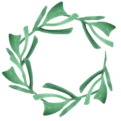 Watercolor compositions with twigs on a white background. Wreath, frame, border. Postcard, poster, banner with space for text