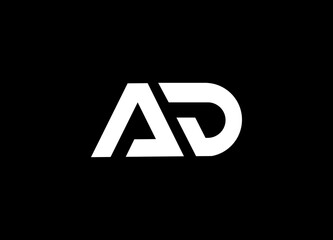 initial letter AD simple clean minimalist logo style