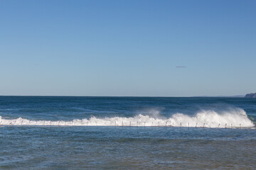 waves crashing on the beach