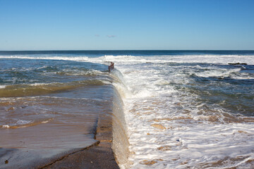 overflowing sea water at the beach