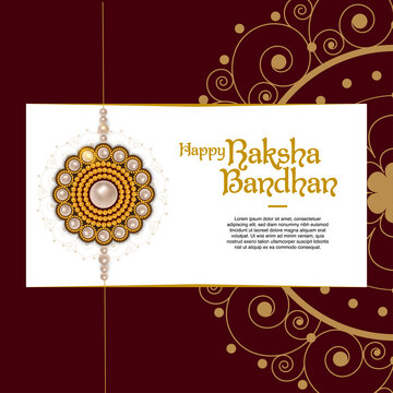 happy Raksha bandhan greeting design for banner 