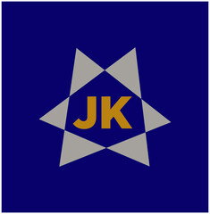 JK company name monogram with six triangles.