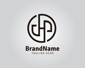 Abstract cirle initial D, H, P and DHP letter logo design. Letter DHP Vector.