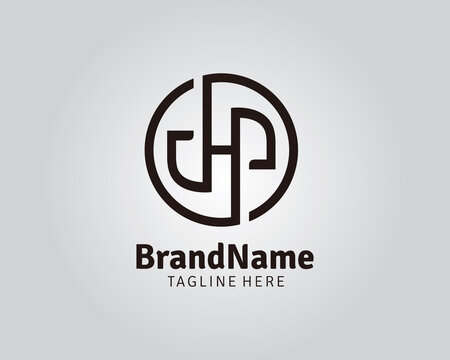 Abstract cirle initial D, H, P and DHP letter logo design. Letter DHP Vector.