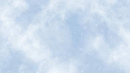 Beautiful watercolor effect light sky blue background. Aquarelle paint paper textured canvas for vintage text design. Sky in watercolour painting soft texture. Colorful background with bokeh.