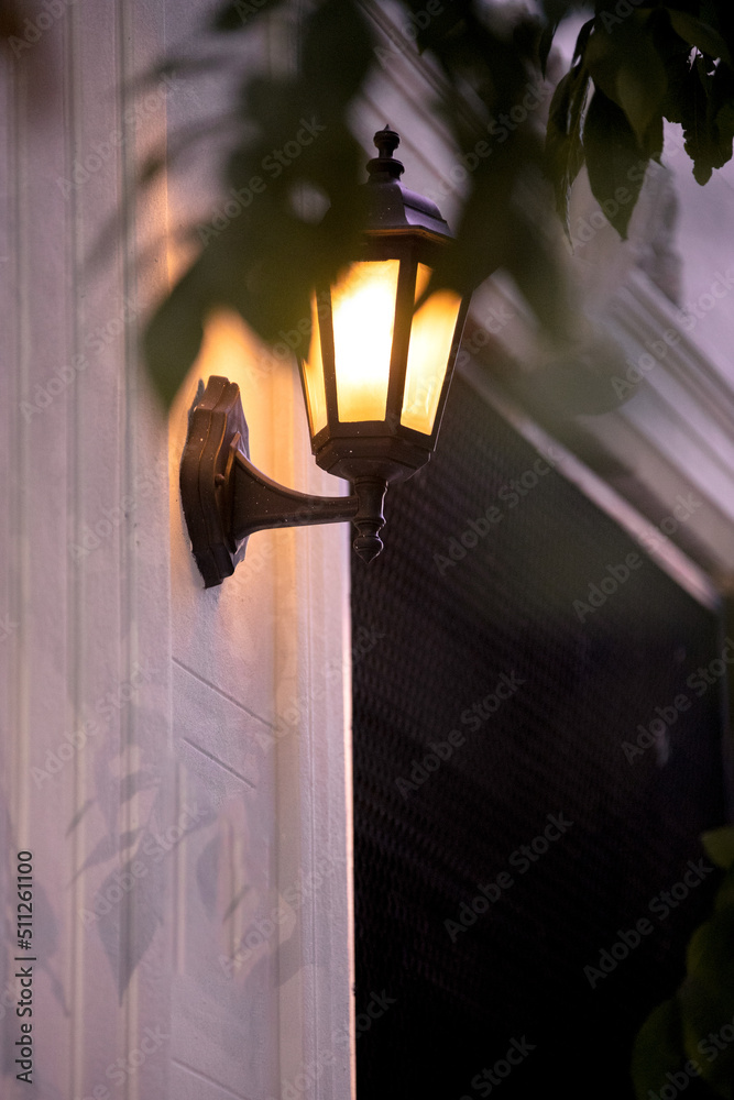 Wall mural lantern in the night