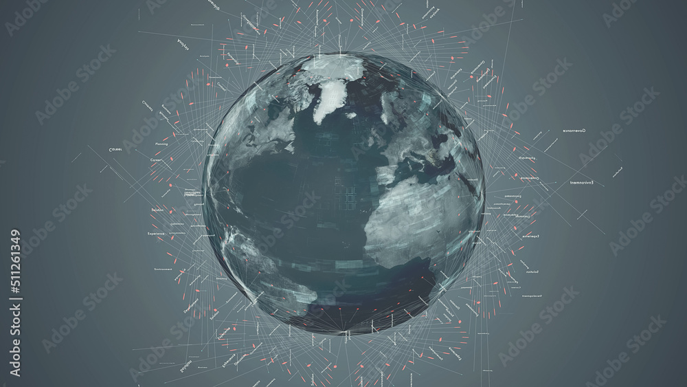 Aufkleber Global communication network concept. Digital transformation.