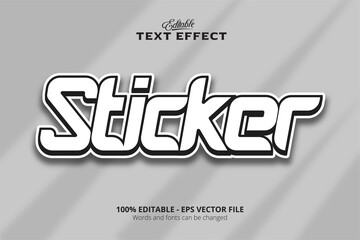 Editable text effect, Gray background, 3D style text effect, Sticker text