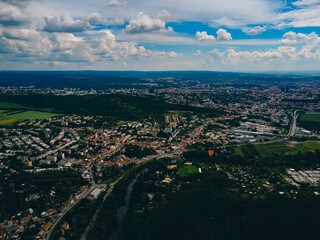 Stadtteil Komein von oben, Brünn, Tschechische Republik
