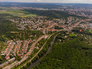 Stadtteil Komein von oben, Brünn, Tschechische Republik