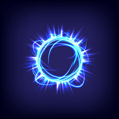 Glowing swirl light effect. Futuristic flame swirl universe trail effect. Magic frame ring. Power energy of circular element. Luminous sci-fi. Shining blue and red neon lights cosmic. Orb soul