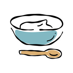 ヨーグルトの手描きイラスト素材