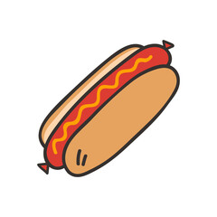 hot dog icon vector isolated on white background eps.