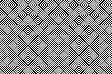 Vector seamless overlapping squares pattern. Repeating geometric stripes tiling. Stylish monochrome background design.